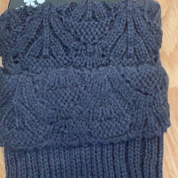 Knit leg warmers/boot cuffs-Blue - Picture 2 of 6